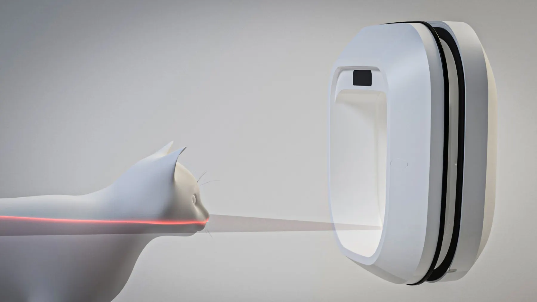 Cat in front of the Flappie flap – animation of the camera-based prey detection