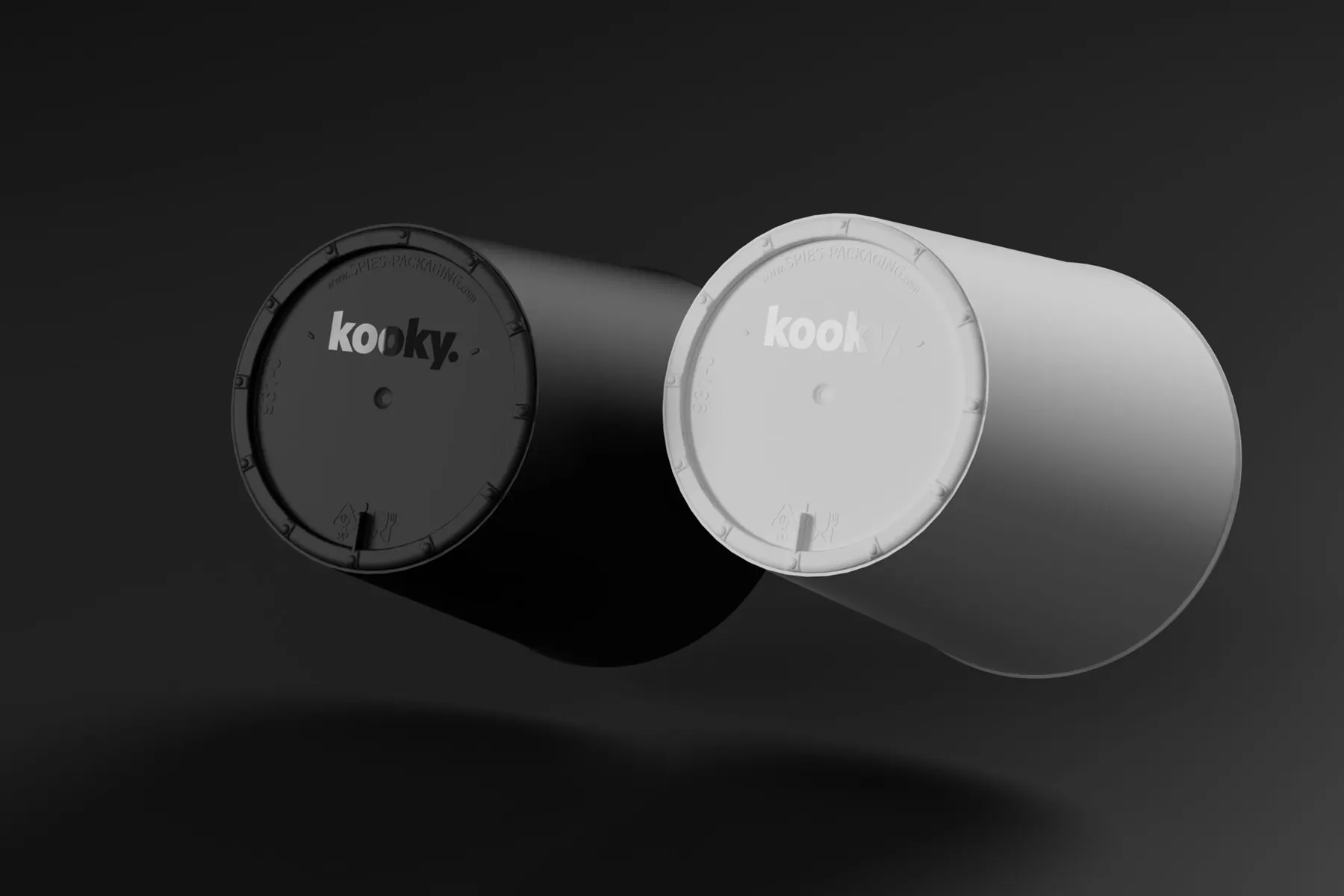Bases of the kooky cups in black and white – design detail