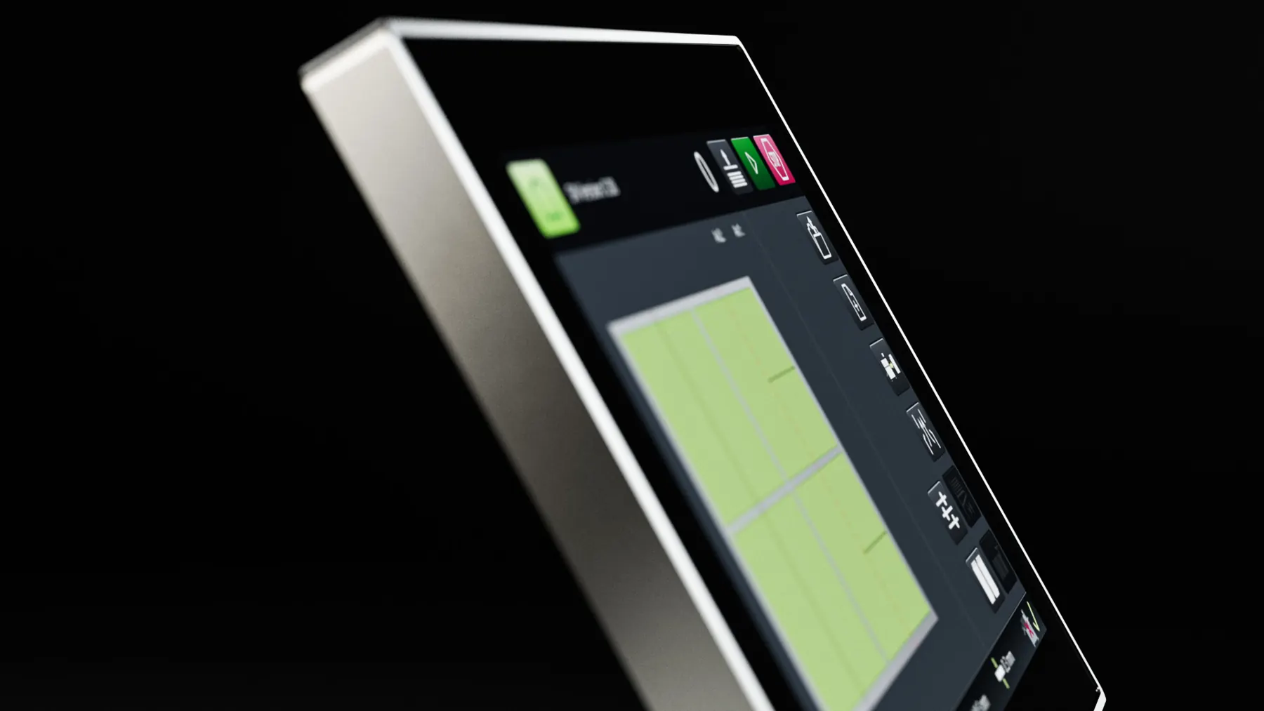 Close-up of the Multifinisher’s touch display