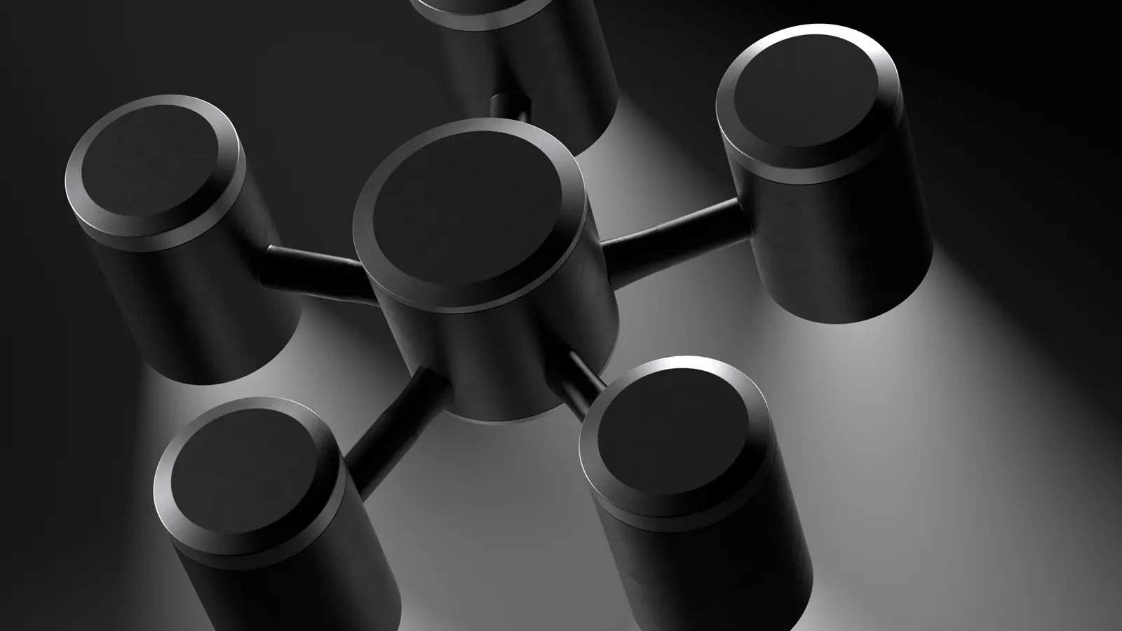 Schwarze Designvariante der OP-Leuchte von oben