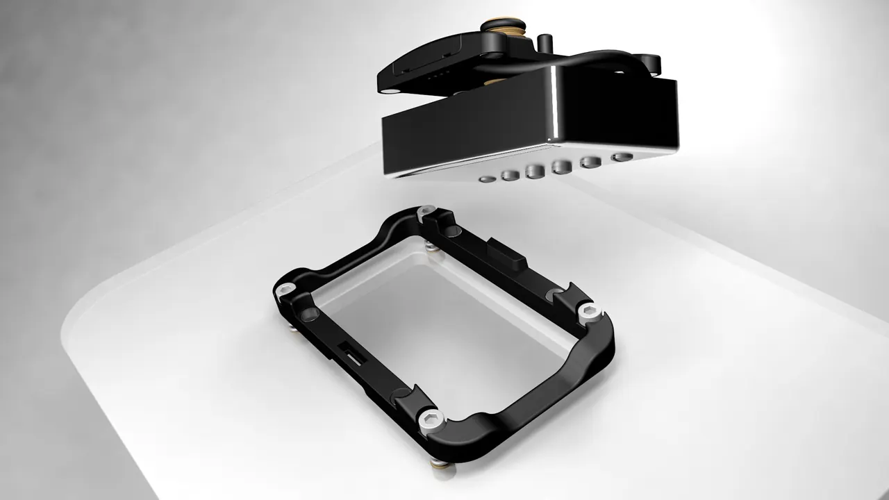 Pickup Swapping System: Tonabnehmer wird magnetisch in den Rahmen eingesetzt