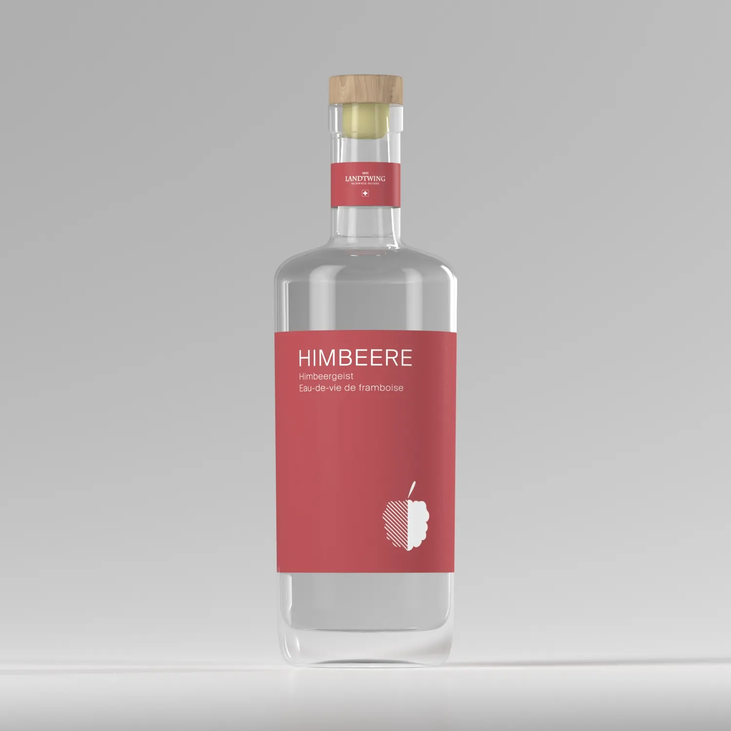 Landtwing raspberry spirit bottle – 3D visualisation