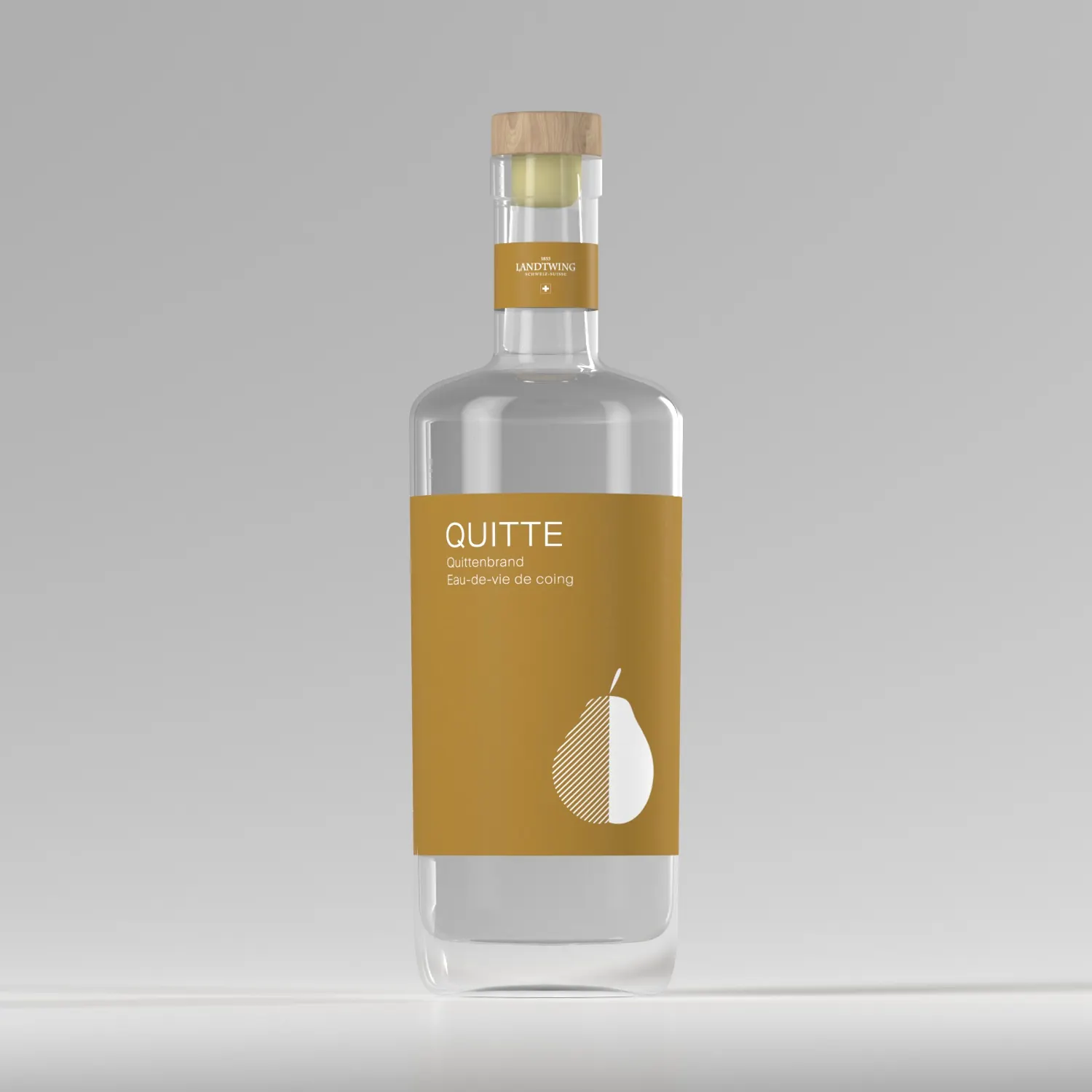 Landtwing quince spirit bottle – 3D visualisation