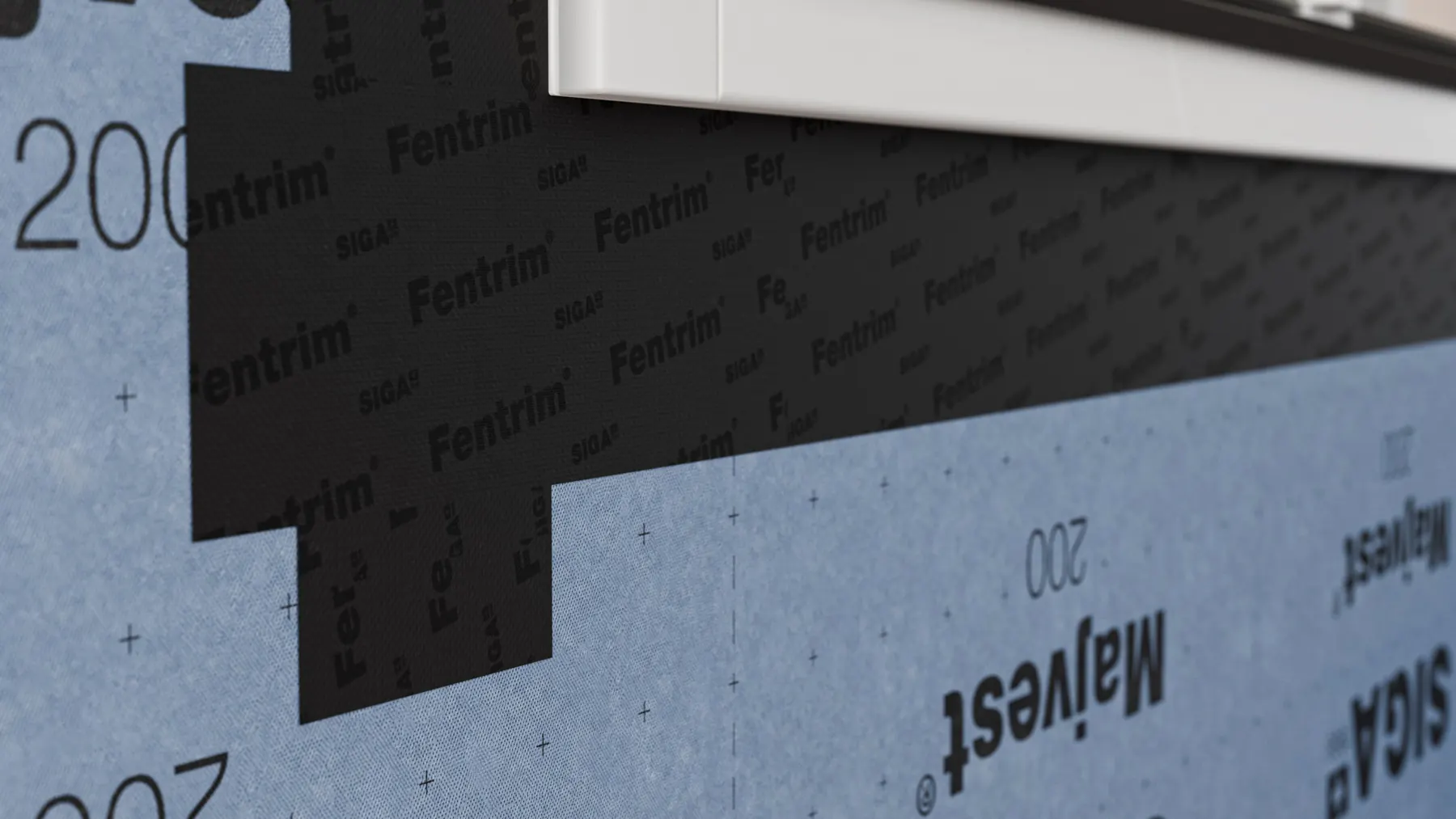 SIGA Fentrim Klebeband an einer Fensterlaibung – Detail aus dem 3D-Hausvisual